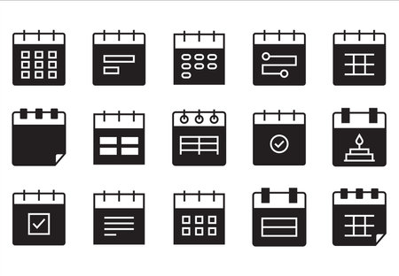calendar icon set vector sign symbolのイラスト素材