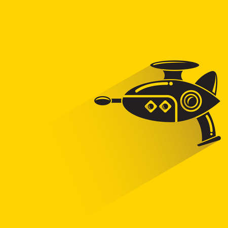 space gun with shadow on yellow backgroundのイラスト素材