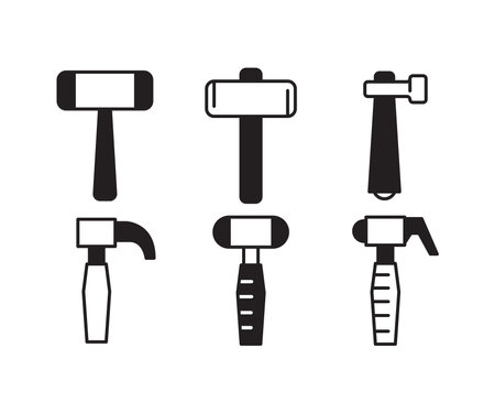 Hammer icons setのイラスト素材