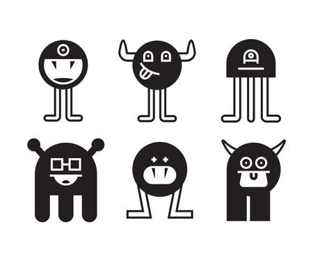 monster characters vector illustration set