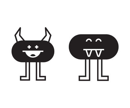 funny monster characters set vectorのイラスト素材