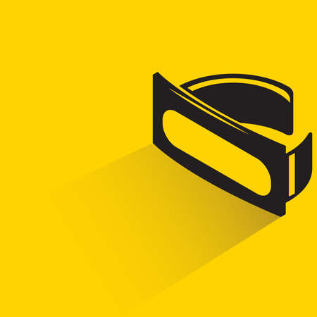 vr glasses with shadow on yellow backgroundのイラスト素材