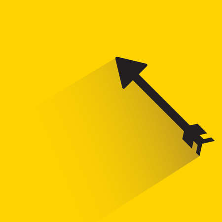 arrow with shadow on yellow backgroundのイラスト素材