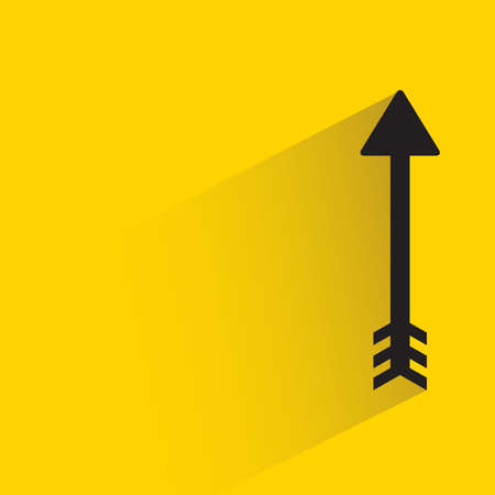 arrow with shadow on yellow backgroundのイラスト素材