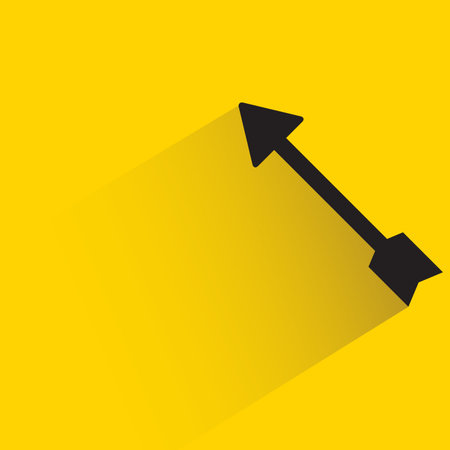 arrow with shadow on yellow backgroundのイラスト素材