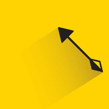 arrow with shadow on yellow backgroundのイラスト素材