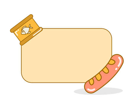 blank note board with sausage and food can vector illustrationのイラスト素材