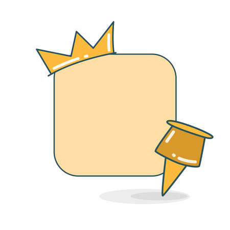 blank board with crown and push pin iconのイラスト素材
