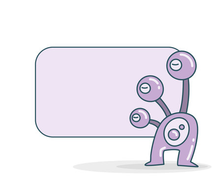 blank note board with funny monster vector illustrationのイラスト素材