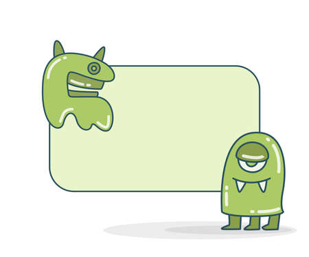 blank note board with funny monster vector illustrationのイラスト素材