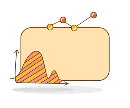 blank note board with graph and chart vector illustrationのイラスト素材