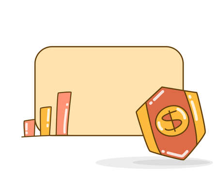 blank note board with dollar shield and bar chart vector illustrationのイラスト素材