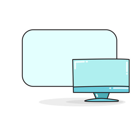 blank note board with desktop computer vector illustrationのイラスト素材