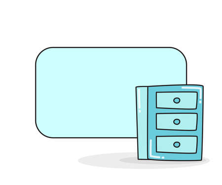 blank note board with cupboard vector illustrationのイラスト素材