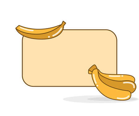 blank note board with banana vector illlustrationのイラスト素材