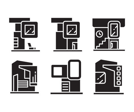 modern building icons set vectorのイラスト素材