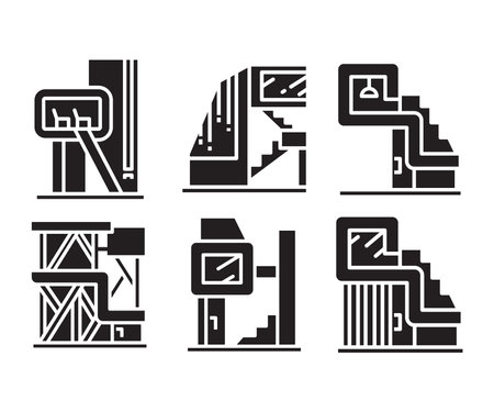 modern building and house icons set vectorのイラスト素材