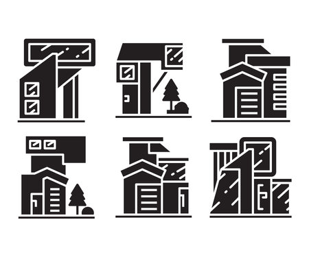 modern building and house icons vector illustrationのイラスト素材