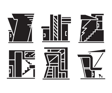 modern building and house icons vector illustrationのイラスト素材