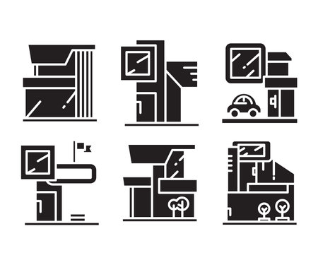 modern building and house icons vector illustrationのイラスト素材