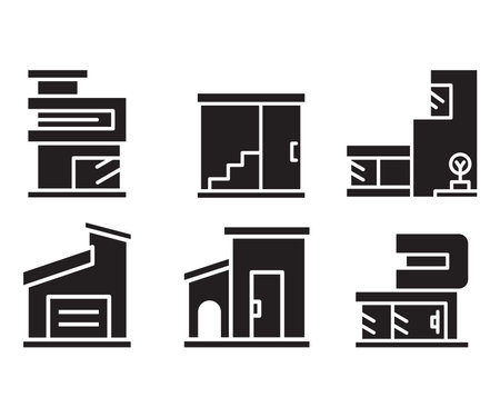 modern building and house icons vector illustrationのイラスト素材