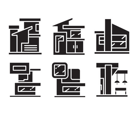 modern building and house icons vector illustrationのイラスト素材