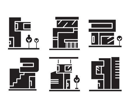 modern building and house icons vector illustrationのイラスト素材