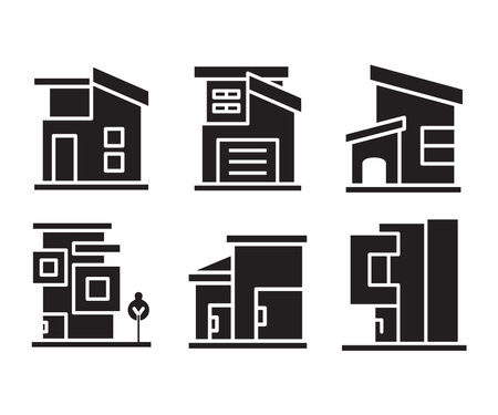 modern building and house icons vector illustrationのイラスト素材