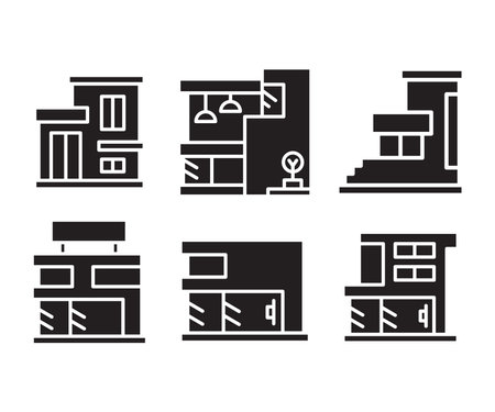 modern building and house icons vector illustrationのイラスト素材