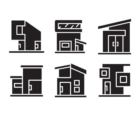 modern building and house icons vector illustrationのイラスト素材