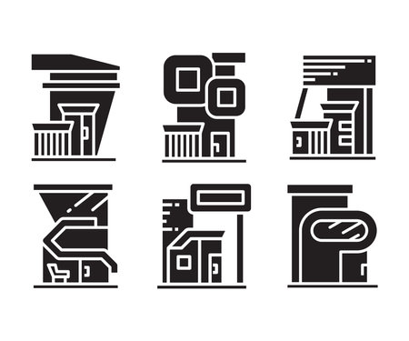 modern building and house icons vector illustrationのイラスト素材