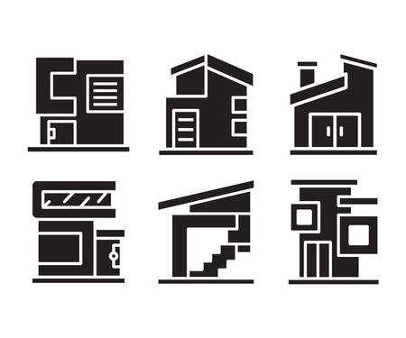 modern building and house icons vector illustrationのイラスト素材