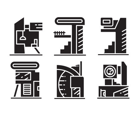 modern building and house icons vector illustrationのイラスト素材