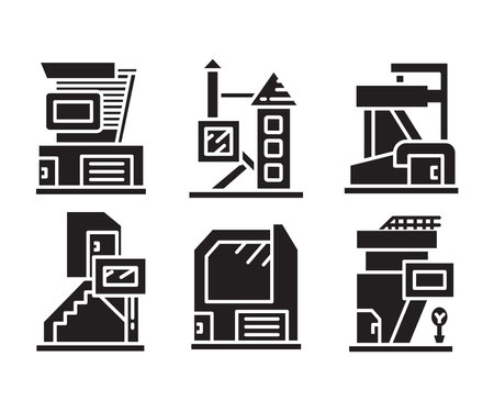 modern building and house icons vector illustrationのイラスト素材