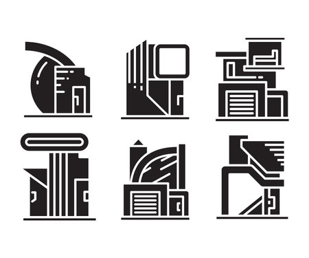 modern building and house icons vector illustrationのイラスト素材