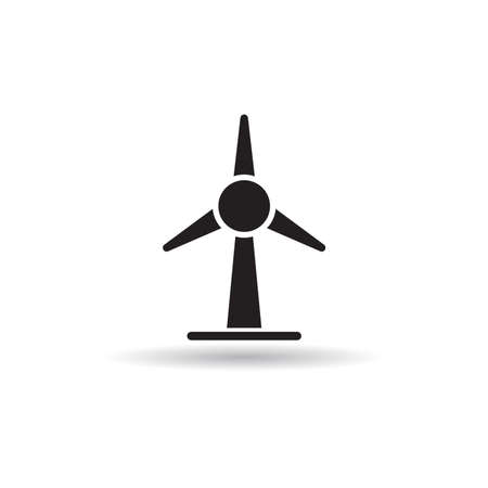 wind turbine icon on white backgroundのイラスト素材