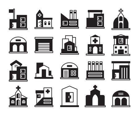 building icons set vector illustrationのイラスト素材