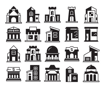 building icons set vector illustrationのイラスト素材