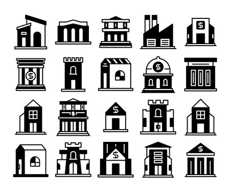 building icons set vector illustrationのイラスト素材