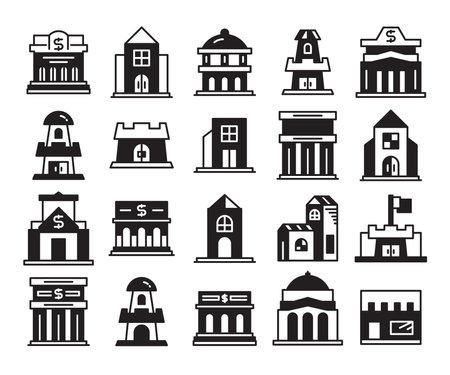 building icons set vector illustrationのイラスト素材