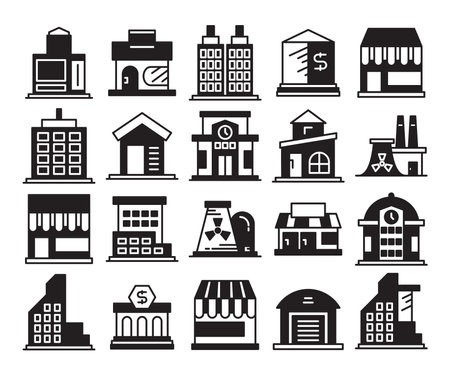 building icons set vector illustrationのイラスト素材
