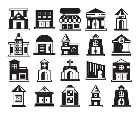 building icons set vector illustrationのイラスト素材