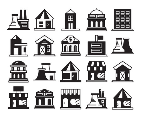 building icons set vector illustrationのイラスト素材