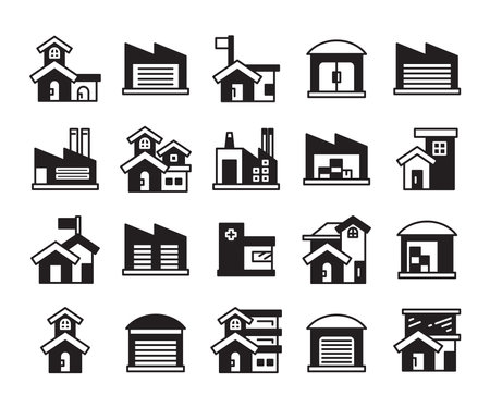building icons set vector illustrationのイラスト素材