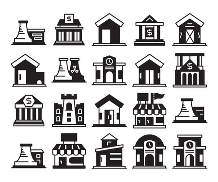 building icons set vector illustrationのイラスト素材