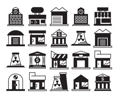 building icons set vector illustrationのイラスト素材