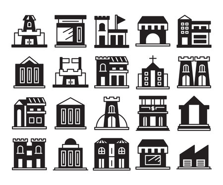 building icons set vector illustrationのイラスト素材