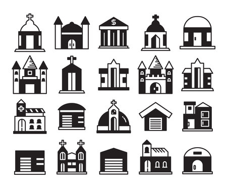 building icons set vector illustrationのイラスト素材