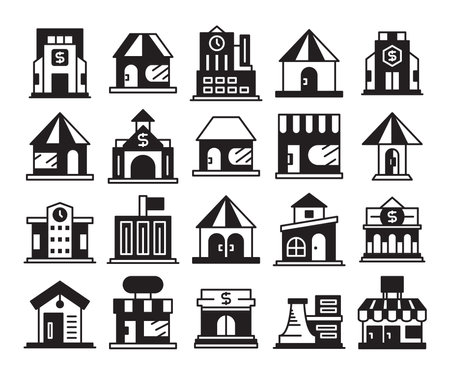 building icons set vector illustrationのイラスト素材