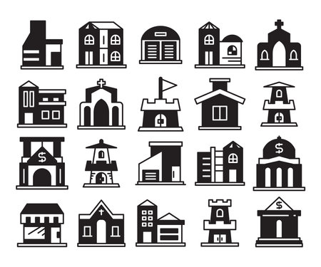 building icons set vector illustrationのイラスト素材